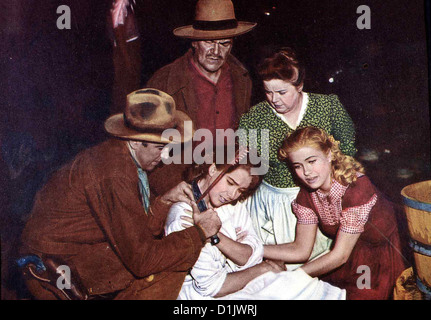 Meuterei Am Schlangenfluss Bend River James Stewart, Jay C. Flippen, Julia Adams,?, Lori Nelson *** lokalen Caption *** 1952-- Stockfoto