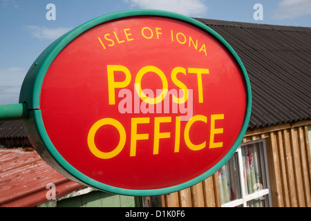 Roten Iona, Postamt, Zeichen, Schottland Stockfoto