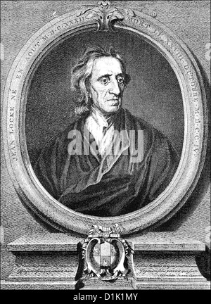 Porträt von John Locke, 1632-1704, ein englischer Philosoph und Vordenker der Aufklärung, Stockfoto