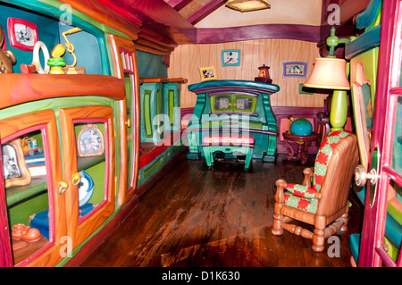 Mickey Mouse Haus, Vergnügungspark Disneyland, Anaheim, Kalifornien USA Stockfoto