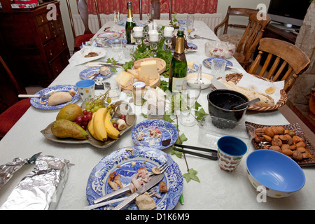 Weihnachtsessen in Stockfoto