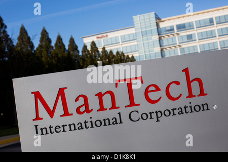 Ein Bürogebäude von Rüstungsunternehmen ManTech International Corporation besetzt. Stockfoto