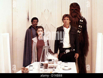 Das Imperium Schlaegt Zurueck Empire Strikes Back, Billy Dee Williams, Carrie Fisher, Harrison Ford, Peter Mayhew Prinzessin Stockfoto