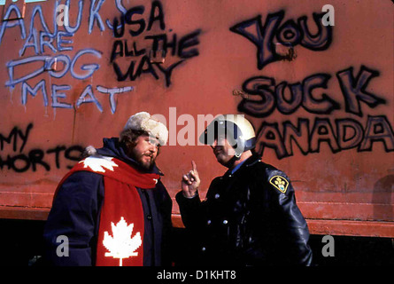 Unsere Feindlichen Nachbarn kanadischer Speck John Candy, Dan Aykroyd Bud Boomer (John Candy) Und der Kanadische Polizeichef Stockfoto