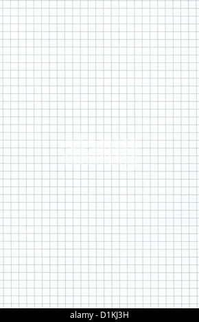 Weiße Karopapier Blatt Textur oder Hintergrund Stockfoto