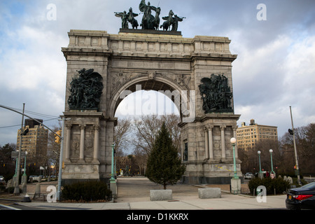 Die Soldaten und Matrosen Arch steht vor dem Eingang zum Prospect Park in Brooklyn, New York. Der Bogen wurde im Jahre 1892 fertiggestellt. Stockfoto