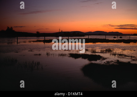 Sonnenuntergang über San Juans, Wa., USA Stockfoto