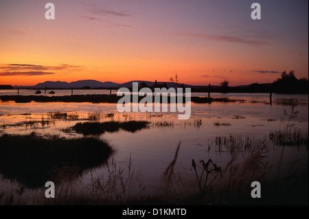 Sonnenuntergang über San Juans, Wa., USA Stockfoto