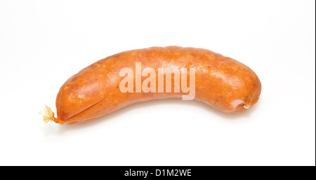 Wurst, isoliert auf weißem Hintergrund. Stockfoto