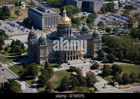 Luftaufnahme Iowa State Capitol, Des Moines, Iowa Stockfoto