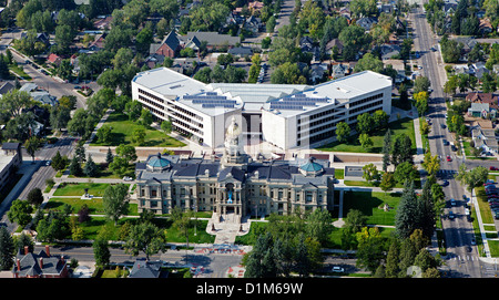 Luftaufnahme Kapitol Gebäude, Cheyenne, Wyoming Stockfoto