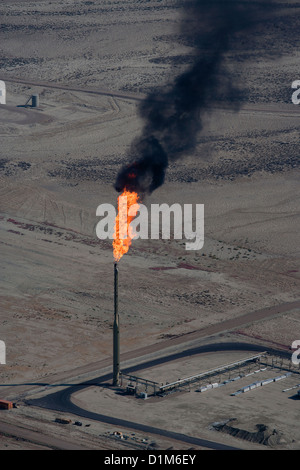 Luftaufnahme von Erdgas flare südlichen Wyoming Stockfoto