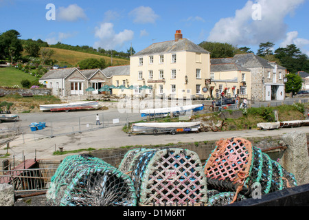 Hotel Kai Hummer Töpfe Charlestown Cornwall England UK Stockfoto