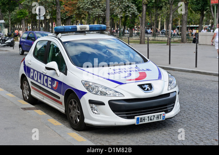 Französische Polizei Auto, Paris, Frankreich. Stockfoto