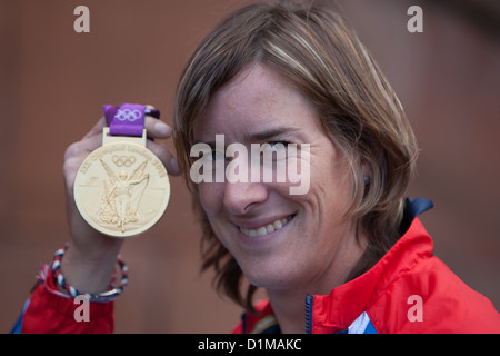 Katherine Grainger, schottische Goldmedaillengewinner Olympier, zum Rudern, bei den Olympischen Spielen 2012 in London. Stockfoto