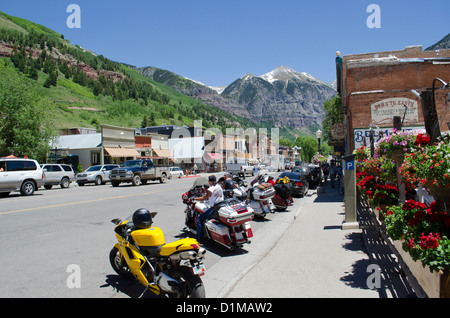 Ouray Colorado auch bekannt als "die Schweiz of America" ist eine ehemalige Bergbaustadt in den San Juan Mountains des südlichen Colorado Stockfoto