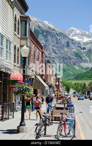 Ouray Colorado auch bekannt als "die Schweiz of America" ist eine ehemalige Bergbaustadt in den San Juan Mountains des südlichen Colorado Stockfoto