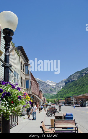 Ouray Colorado auch bekannt als "die Schweiz of America" ist eine ehemalige Bergbaustadt in den San Juan Mountains des südlichen Colorado Stockfoto