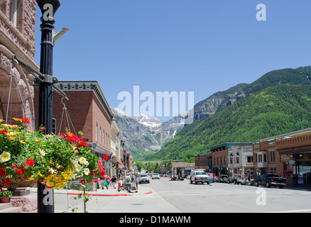 Ouray Colorado auch bekannt als "die Schweiz of America" ist eine ehemalige Bergbaustadt in den San Juan Mountains des südlichen Colorado Stockfoto