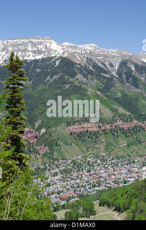 Ouray Colorado auch bekannt als "die Schweiz of America" ist eine ehemalige Bergbaustadt in den San Juan Mountains des südlichen Colorado Stockfoto