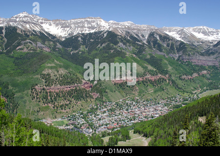 Ouray Colorado auch bekannt als "die Schweiz of America" ist eine ehemalige Bergbaustadt in den San Juan Mountains des südlichen Colorado Stockfoto