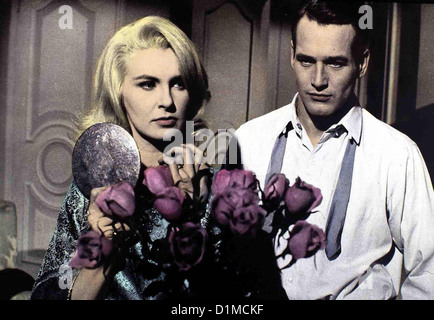 Von Der Terrasse aus Terrasse Joanne Woodward, Paul Newman Als Alfred (Paul Newman) Ein Managerposten Angeboten Wird, greift Stockfoto