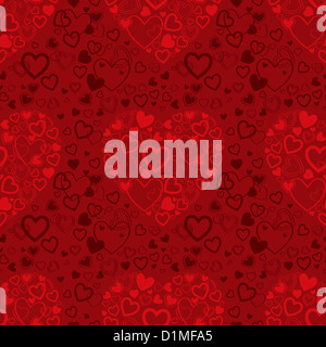 rot Valentinstag Musterdesign mit Herzen Stockfoto
