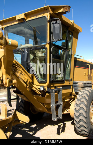 Die Kabine des Road Grader Stockfoto