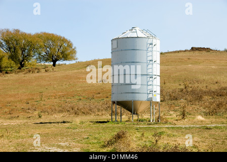 Ein Getreidespeicher auf einem Bauernhof in Süd-westlichen New South Wales, Australien Stockfoto