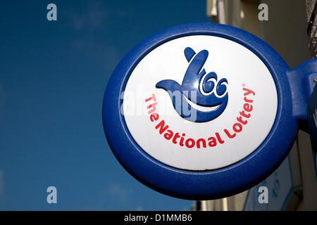 Nationale Lotterie Zeichen Logo auf Ladenfront Stockfoto