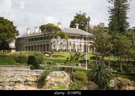 kirribilli Haus offizielle Premierminister Residenz vom Hafen aus gesehen, Sydney, Australien Stockfoto