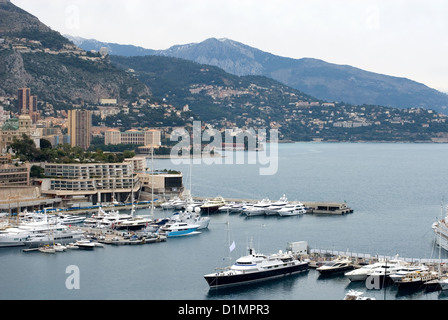 Boote, drängten sich in der Monte-Carlo Marina, Monaco Stockfoto