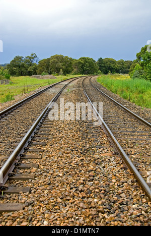 Gleise auf der wichtigsten Melbourne, Sydney Trainline Stockfoto