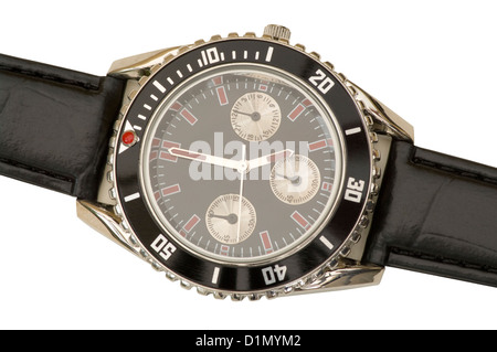 Mans Armbanduhr zeigt 05:00 Stockfoto