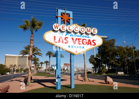 Herzlich Willkommen Sie auf fabelhafte Ortsschild von Las Vegas Nevada, USA Stockfoto