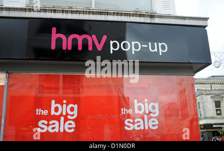 HMV Pop-up-Shop im Zentrum von Brighton UK 2012 Stockfoto