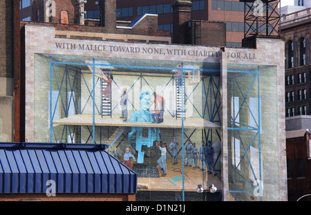 Wandmalerei in einer Straße von Philadelphia, Pennsylvania, Vereinigte Staaten von Amerika. Stockfoto