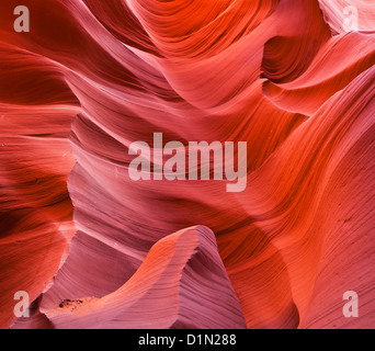 Wirbelt der erodierten Felsen und Felsformationen aus Sandstein, Lower Antelope Canyon, Page, Arizona, USA Vereinigte Staaten von Amerika Stockfoto