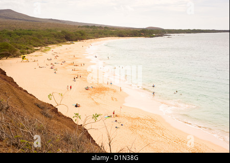 Ein Blick auf die "Big Beach" im Makena State Park auf der Insel Maui. Stockfoto