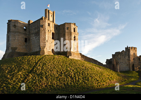 Warkworth Castle, Northumberland, England Stockfoto