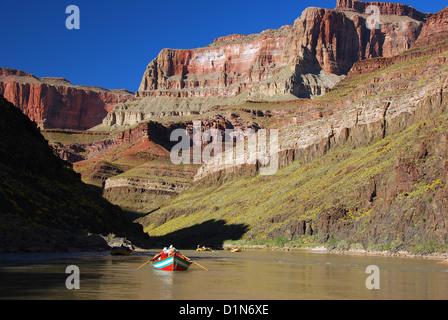 Bootsfahrt auf dem Colorado River im Grand Canyon, Arizona. Stockfoto