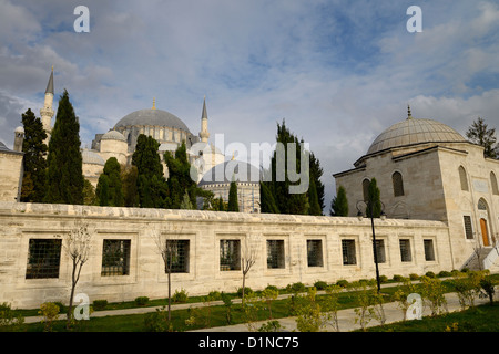 Stein Palisade der Süleymaniye-Moschee-Gelände Istanbul Türkei Stockfoto