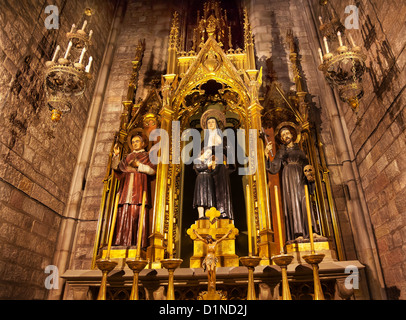 Heiligen Joaquima de Vedruna, Franz von Assisi, Anthony M. Claret, Schrein, Santa Maria di Pine Tree, Barcelona, Spanien Stockfoto