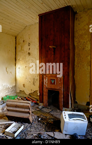 Verlassene Wohnzimmer Stockfoto