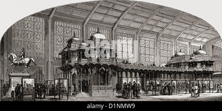 Die indischen Pavillon, untergebracht in den Gebäuden des Champ de Mars, Paris, Frankreich während der Weltausstellung Paris 1878. Stockfoto