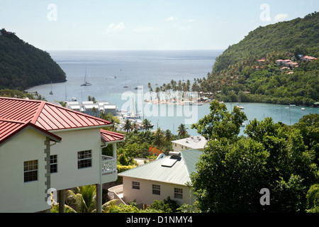 Marigot Bay View, St. Lucia, Karibik, Inseln unter dem Winde, West Indies Stockfoto