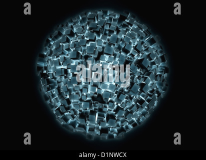 Abstrakte Kugel 3d Würfel Glühen Stockfoto