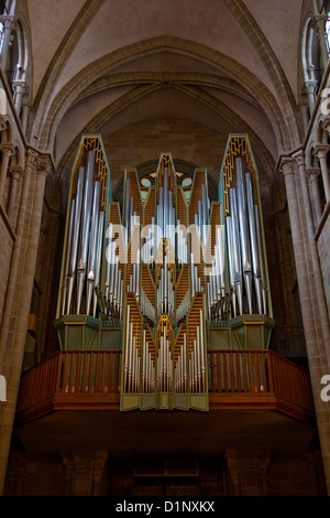 Orgelpfeifen in Genf Kathedrale Stockfoto
