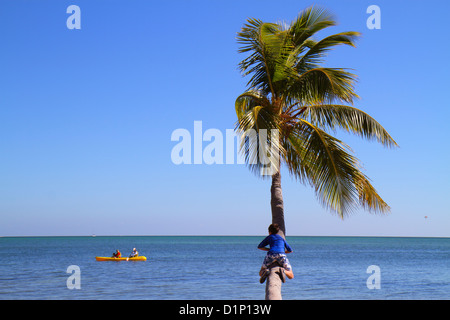 Florida Florida Keys, US Highway Route 1 One, Overseas Highway, Upper Matecombe Key, Islamorada, The Moorings Village und & Spa, Resort, Atlantischer Ozean Wasser Stockfoto