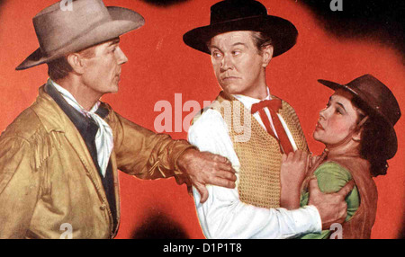 Rivale Und Verraeter Fort Worth Randolph Scott, David Brian, Phyllis Thaxter Ned Britt (Randolph Scott, l) Redet Blair (David Stockfoto